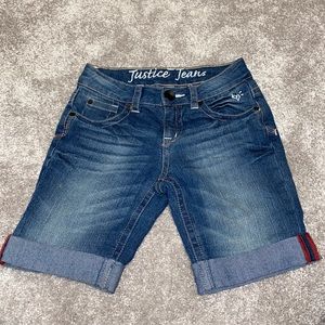 Justice long/ cuffed Jean Shorts